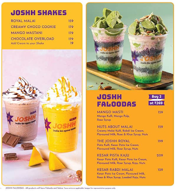 Joshh menu 