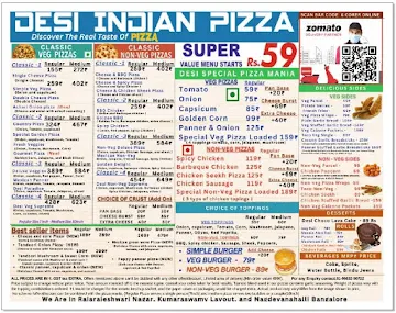 Desi Indian Pizza menu 