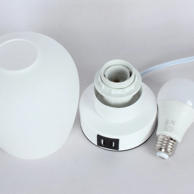 Nordic Simple Touch Glass Lamp Dimming Bedside Bedroom Usb Night Light