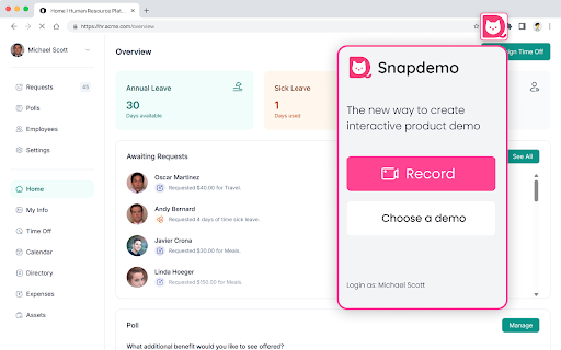 Snapdemo: AI interactive product demo