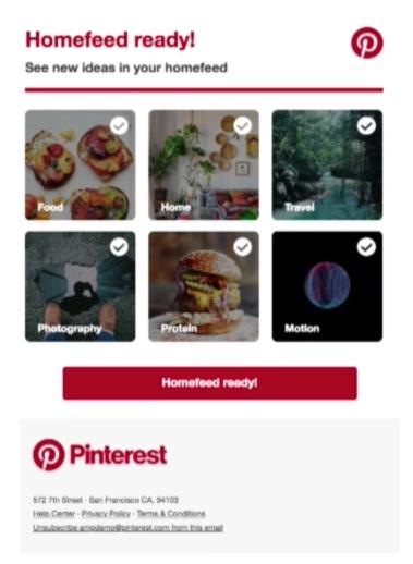 email and AMP Pinterest homefeed ready