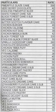 Cake And Bake menu 1