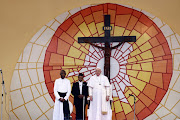 Pope Francis attends a meeting with young people and catechists at the Stade des Martyrs during his apostolic journey, in Kinshasa, Democratic Republic of Congo.