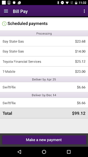 Screenshot BankFinancial Mobile App