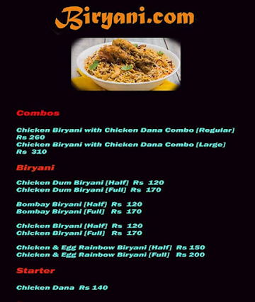 Biryani.com menu 