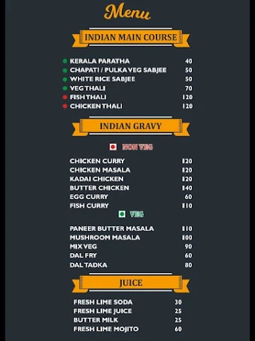 Delicious Indian Food And Chinese Restaurant menu 