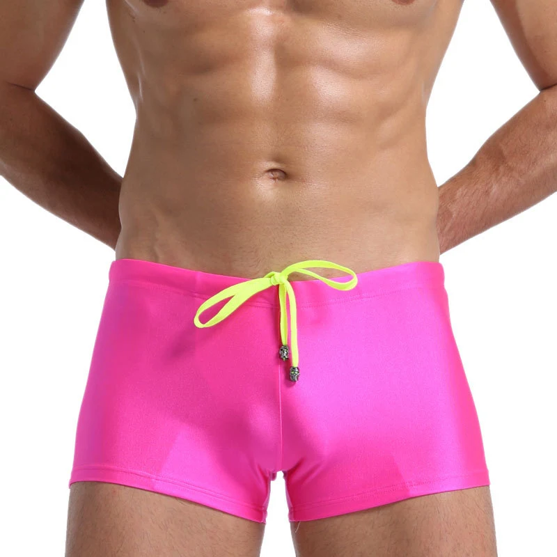 Men's Boxer Swim Trunks Fashion Lace-up Design Perfect for Swimming and Beach Quick Drying Comfortable and Adjustable Fi