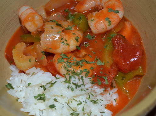 Spicy Shrimp Over Rice