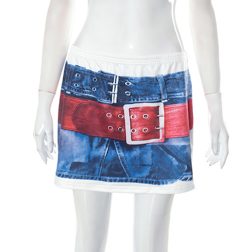 Title 2, Womens Printed All-matching Short Denim Skirt ...