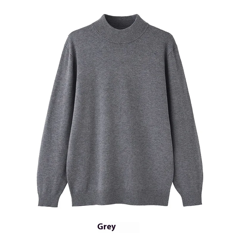 Men's Long Sleeve Mock Neck Sweater Loose Casual Bottoming Shirt Comfortable Versatile Layering Piece Perfect for Everyd