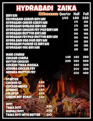 Hydrabadi Zaika menu 1