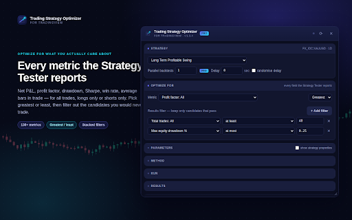 Trading Strategy Optimizer for TradingView screenshot 1