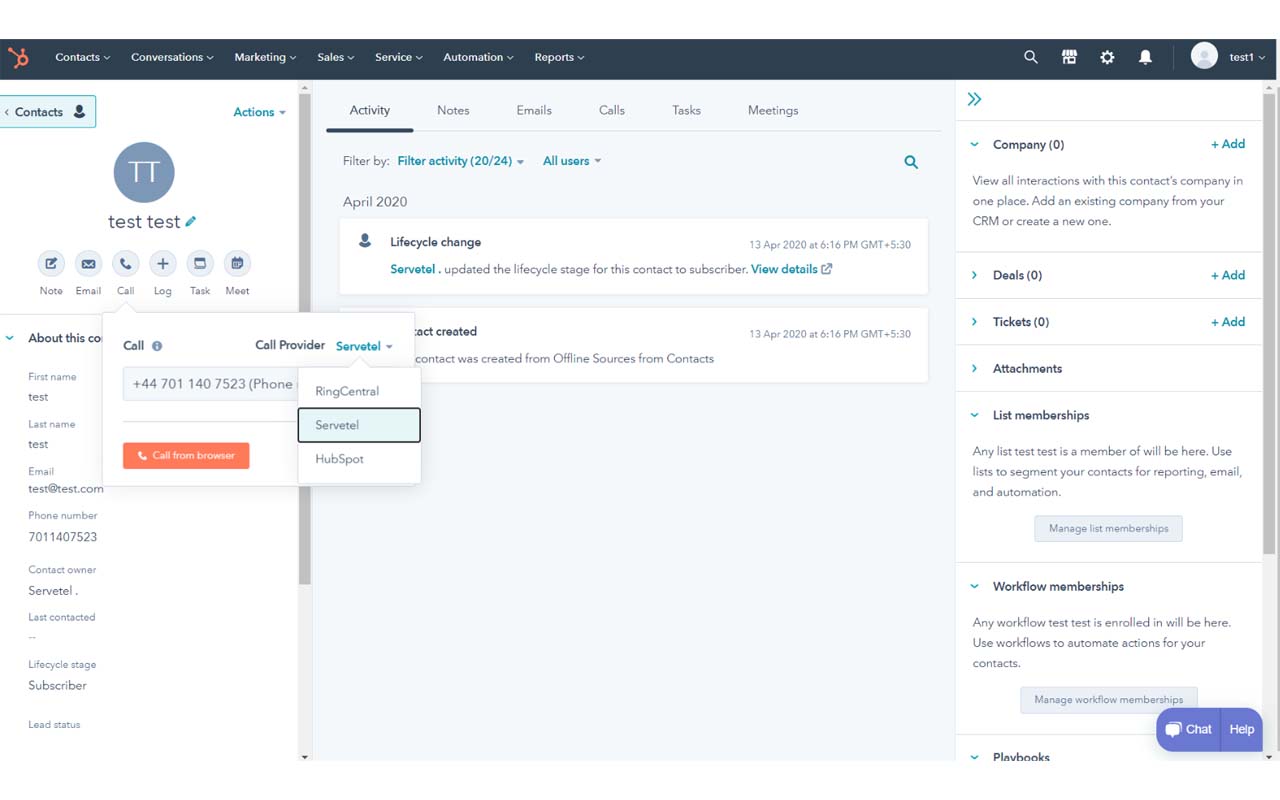 Servetel Extension For Hubspot Preview image 2