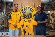 Kaizer Chiefs' latest signing Luke Fleurs, left, with sporting director Kaizer Motaung junior.