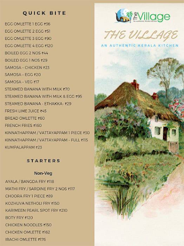 The Village Hotel menu 