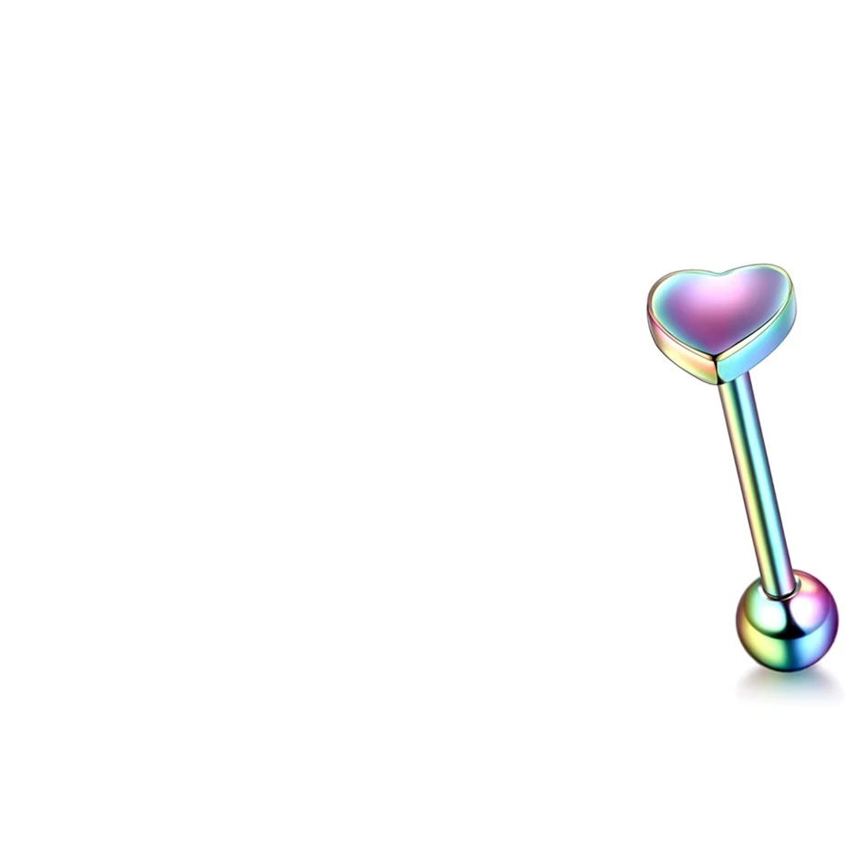 100 Accesorios de Piercing para el Cuerpo de Acero Inoxidable 316L con Forma de Corazón de Melocotón para Lengua - Joyería Segura y Duradera