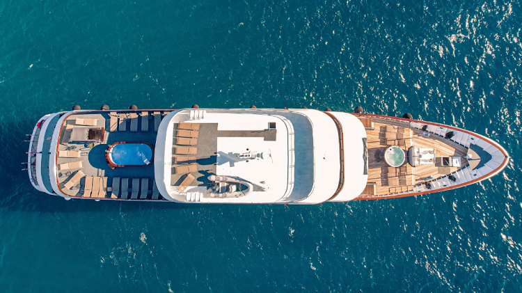 MS Roko accommodates 38 guests in 19 cabins, with balconies on the upper deck as well as a splash pool and a jacuzzi on board.