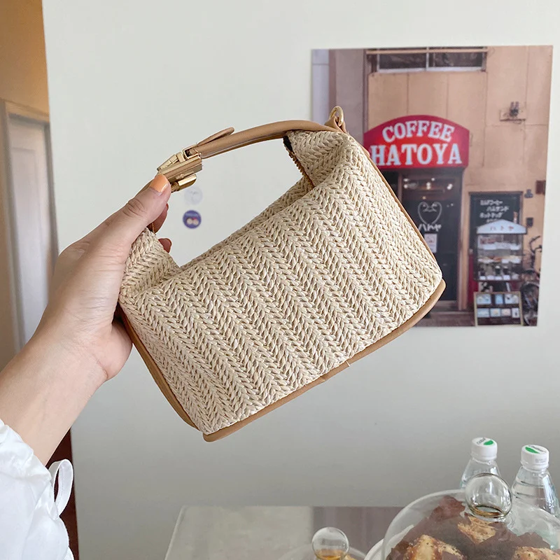 Title 2, Stro geweven kleine tas voor dames, casual en d...