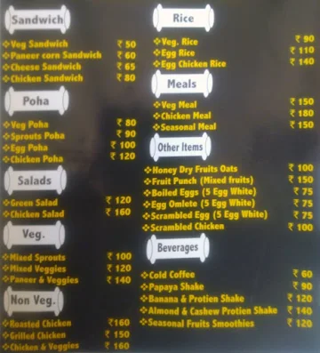 Fitness Key menu 