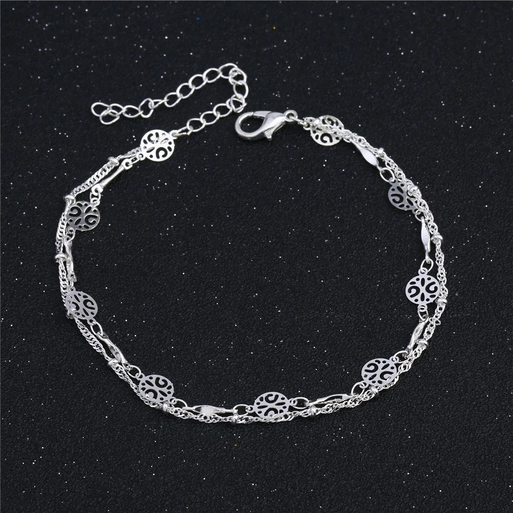 Title 1, Bijou en argent avec clip de cheville creux pou...