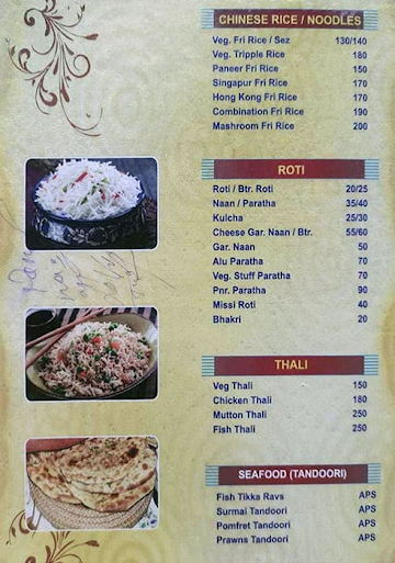 Rukhmini Dhaba menu 