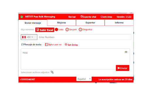 METJET Free Bulk Messaging