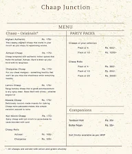 Chaap Junction menu 1