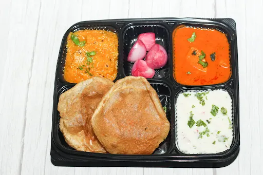 Aloo Sabzi,kashifal (mitha),raita,poori(5pcs)&salad