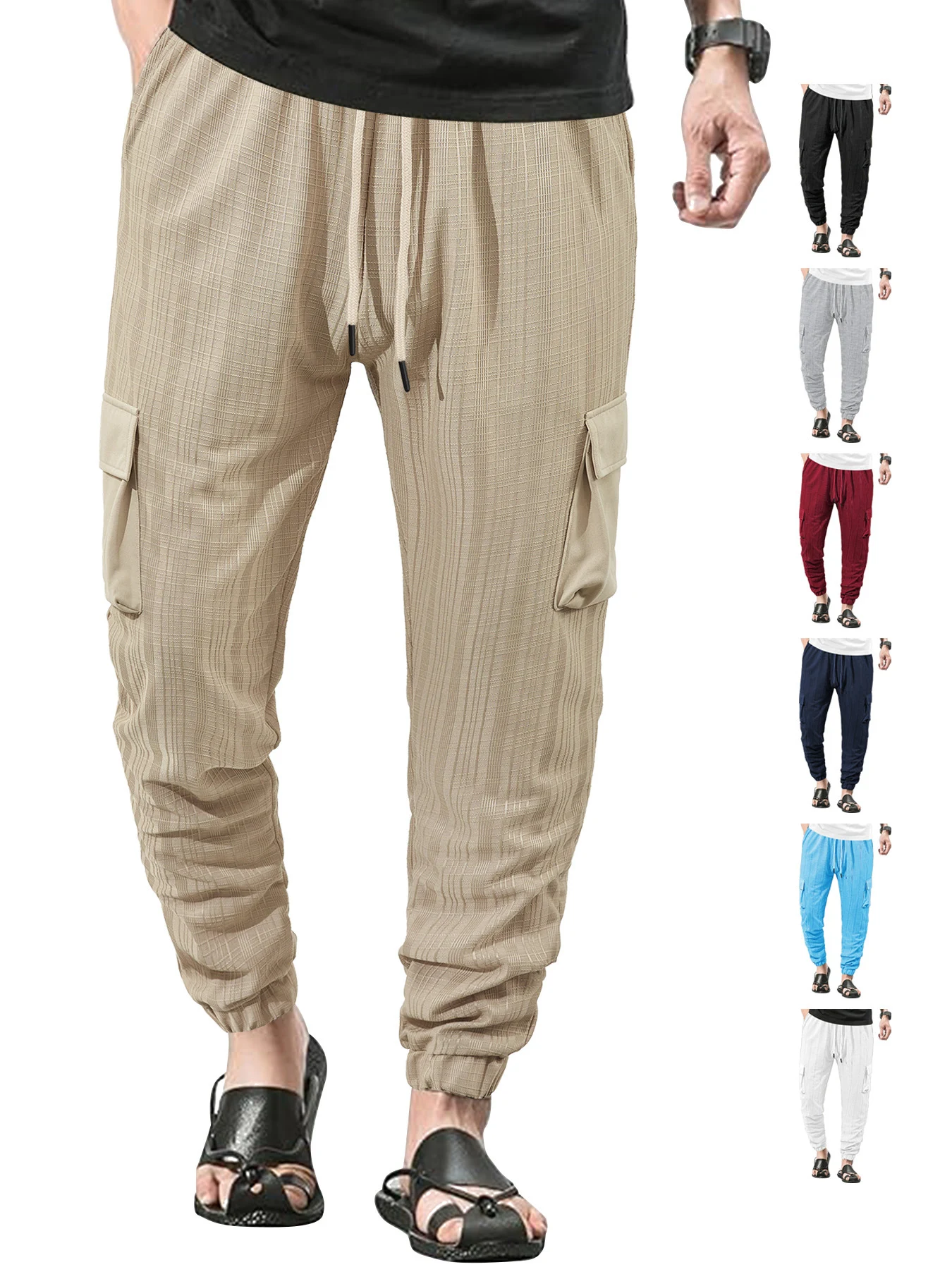 Title 37, Losse, ademende, micro-elastische casual herenb...