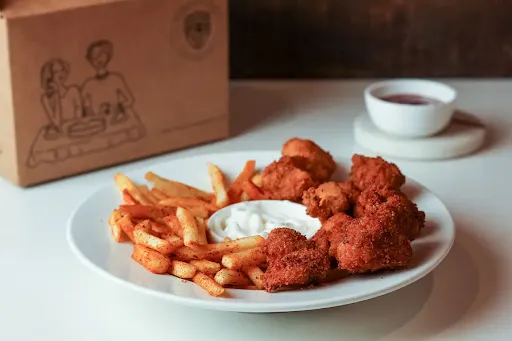 French Fries - With Chicken Popcorn