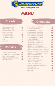 Sugar And Spice menu 1