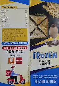 Frozen Flavour's & Snacks menu 3