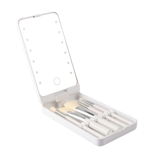Title 5, Foldable Rotating Storage LED Cosmetic Mirror T...