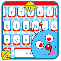 Cute Blue Cartoon Cat Keyboard Theme