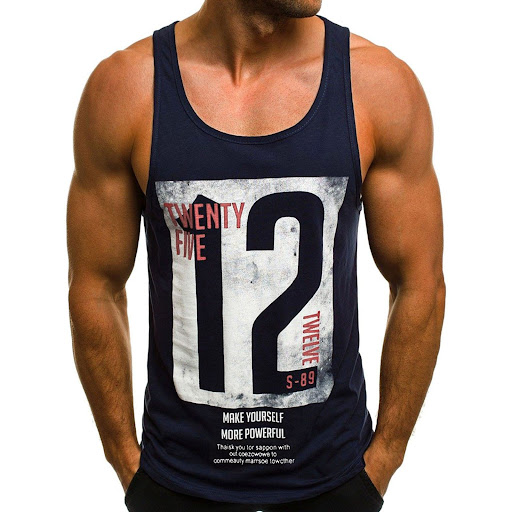 Title 2, Digital Letter Printing Round Neck Sleeveless V...