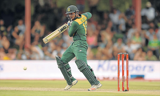 BRAVE EFFORT: Quinton de Kock of South Africa reached his best ever ODI score of 138 not out before rain interrupted the Protea’s efforts to chase down England’s massive 399 for 9 Picture: GETTY IMAGES