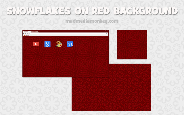 Snowflakes on Red Background chrome extension