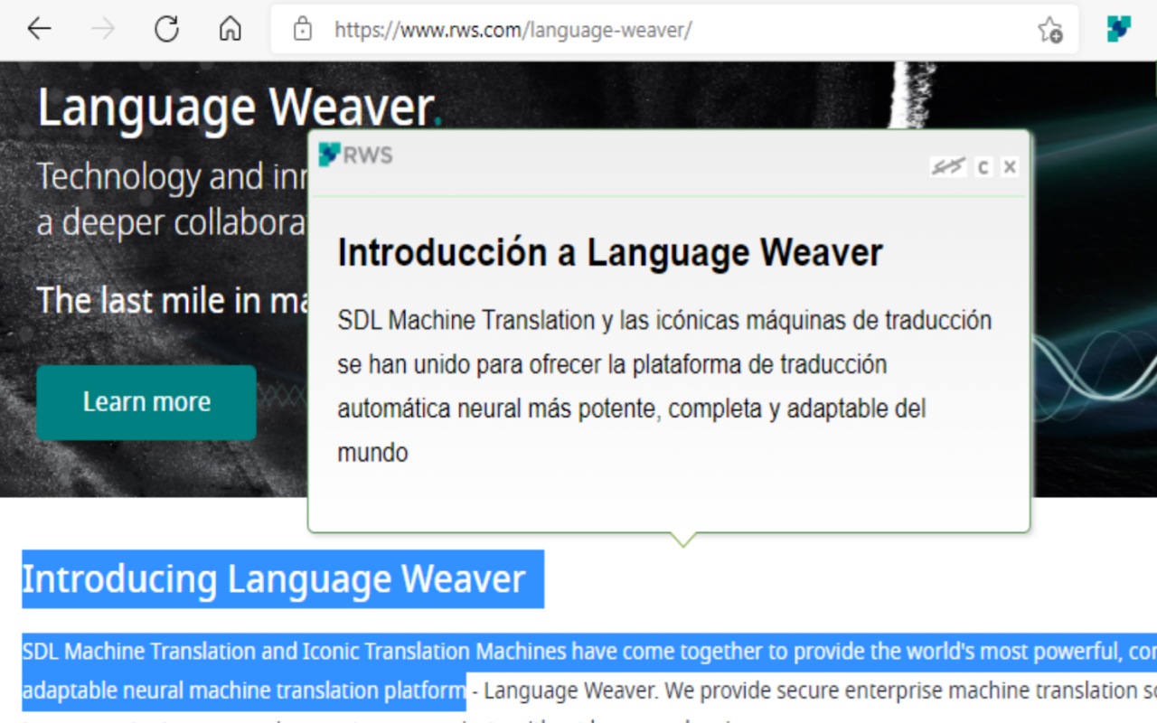 Language Weaver Instant Translation Preview image 3