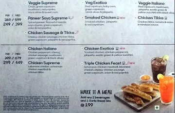 Pizza Hut menu 