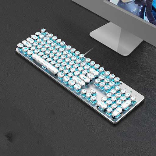 Title 8, Steampunk Mechanical Keyboard And Mouse Set Ret...