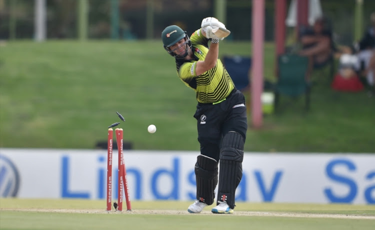 Jon-Jon Smuts of the Warriors during the Momentum One Day Cup Qualifier between VKB Knights and Warriors at Mangaung Oval on March 26, 2107 in Bloemfontein, South Africa.