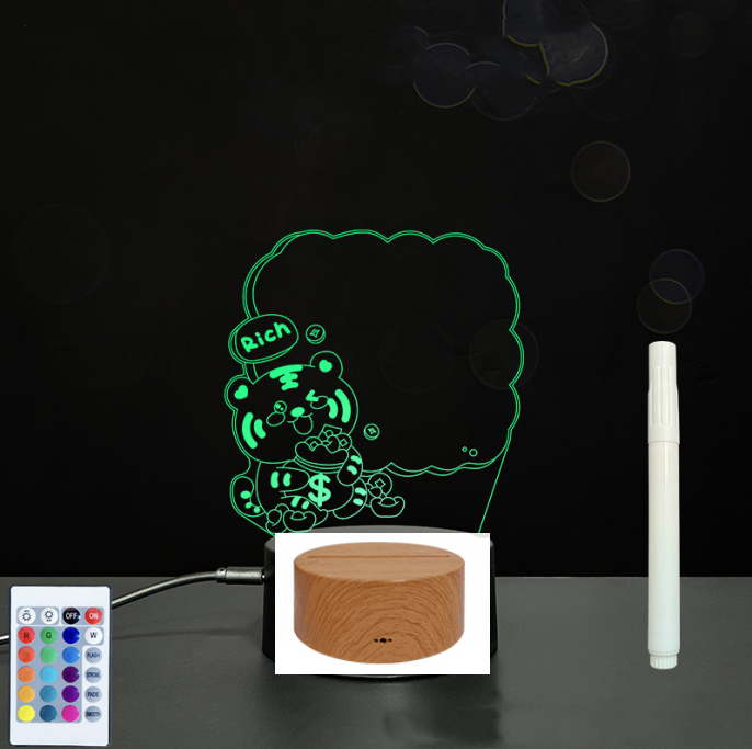 Lavagna acrilica 3D con luce LED per messaggi scritti a mano. Crea appunti luminosi e personalizzati, perfetta per casa, ufficio o regalo.