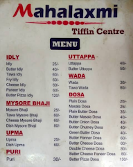 Mahalaxmi Tiffin Center menu 1