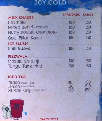 Tata Cha menu 