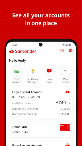 Screenshot Santander Mobile Banking