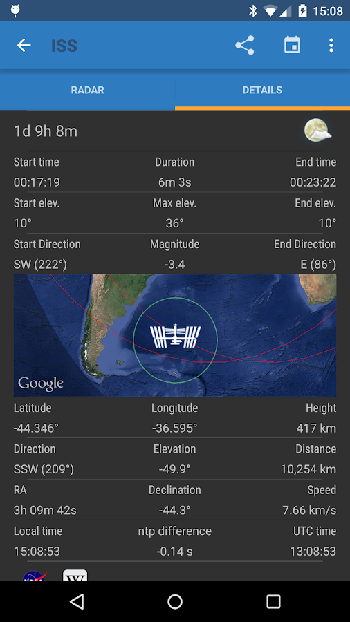 ISS Detector Satellite Tracker - Android Apps on Google Play