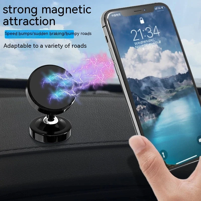 Support de téléphone de voiture magnétique fixe Dot, fixation facile, rotation à 360°, aimant puissant, installation simple, compatibilité universelle, pratique