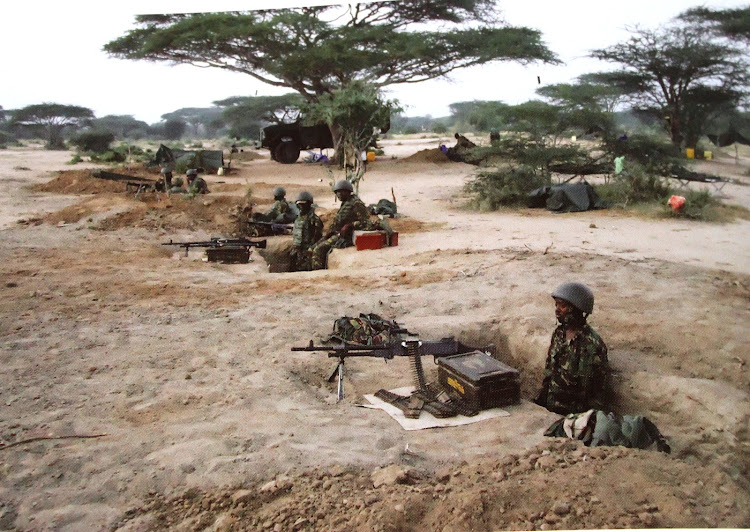 KDF Soldiers in their defensive positions