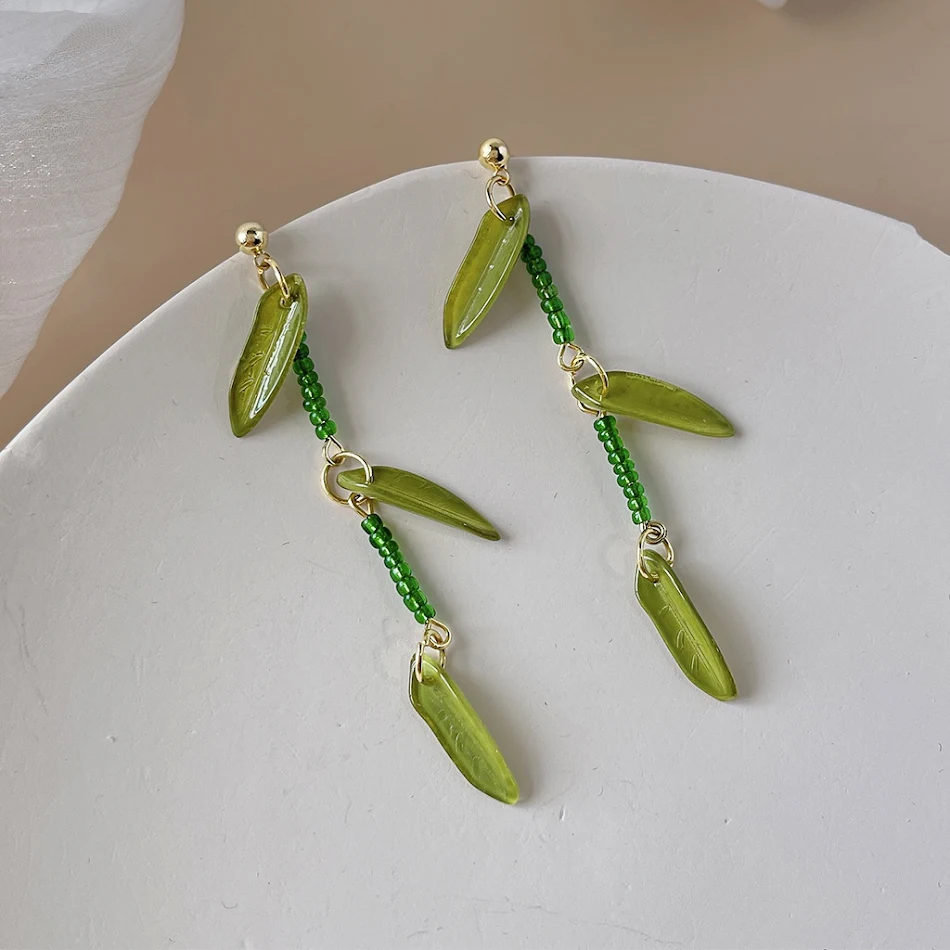 Nieuwe Chinese zomer Mori Style handgemaakte 925 zilveren pin oorbellen. Origineel ontwerp voor een unieke uitstraling en zomerse elegantie.