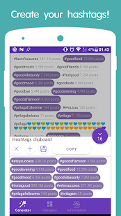 screenshot image - leetags instagram hashtags generator by claudius ibn google play